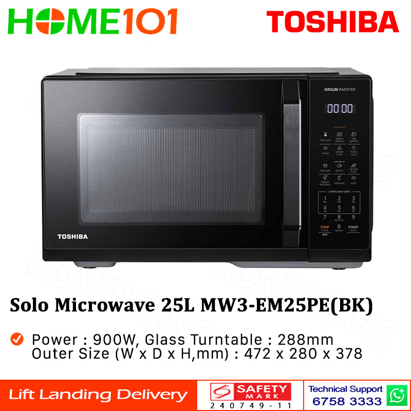 Toshiba Solo Microwave 25L MW3-EM25PE (BK)