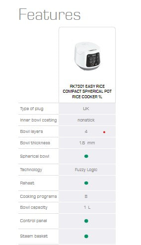 Tefal Easy Compact Rice Cooker 1.0L RK7301