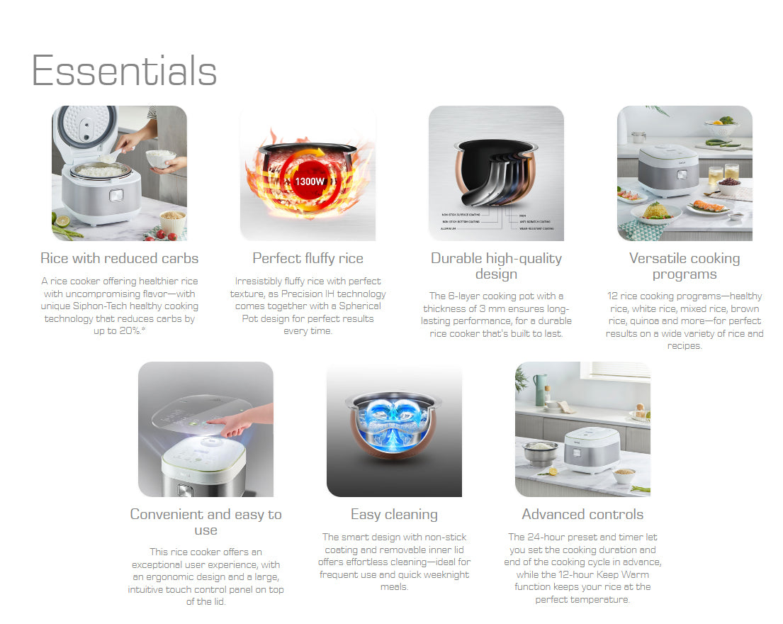 Tefal Healthy & Tasty Plus Rice Cooker 1.5L RK8621