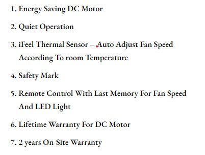 ($1 REPLACEMENT) Bestar DC Motor Ceiling Fan with Remote Control & Light 33”/38"/48" Raptor