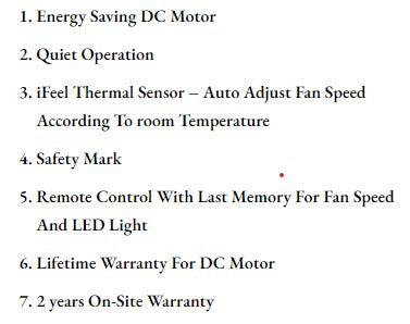 ($1 REPLACEMENT) Bestar DC Motor Ceiling Fan with Remote Control & Light 46"/54” Razor