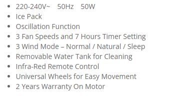 Sona Evaporative Remote Air Cooler SAC 6305