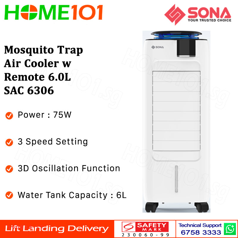 Sona Mosquito Trap Air Cooler With Remote Control 6.0L SAC 6306