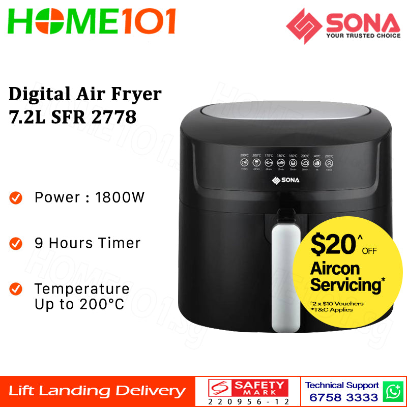 Sona Digital Air Fryer 7.2L SFR 2778