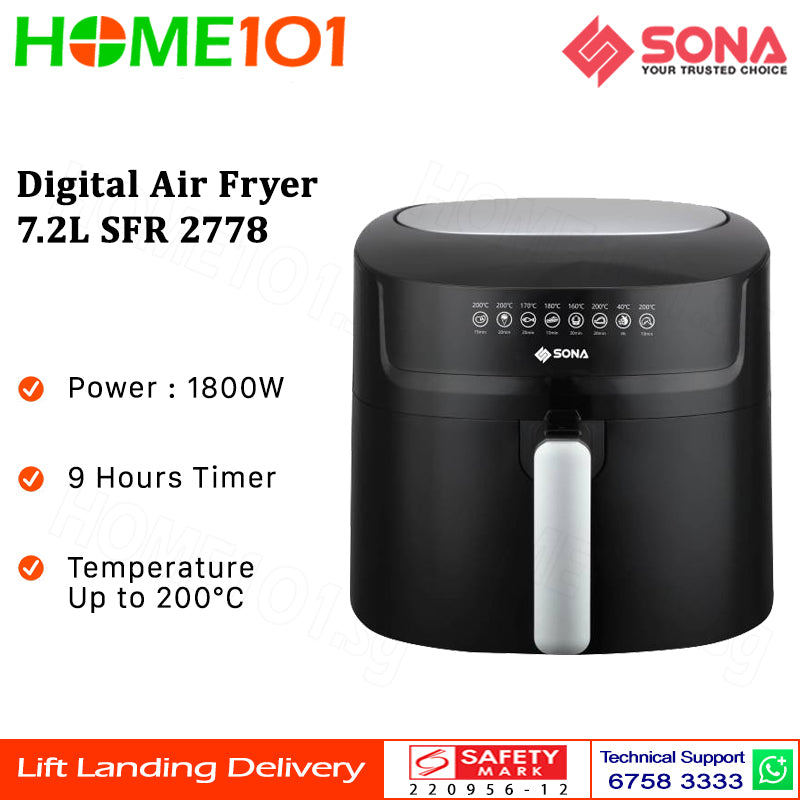 Sona Digital Air Fryer 7.2L SFR 2778