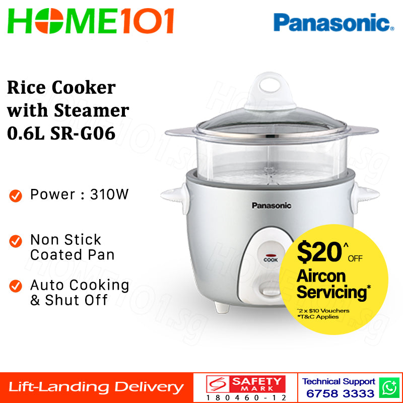 Panasonic Rice Cooker with Steamer 0.6L SR-G06