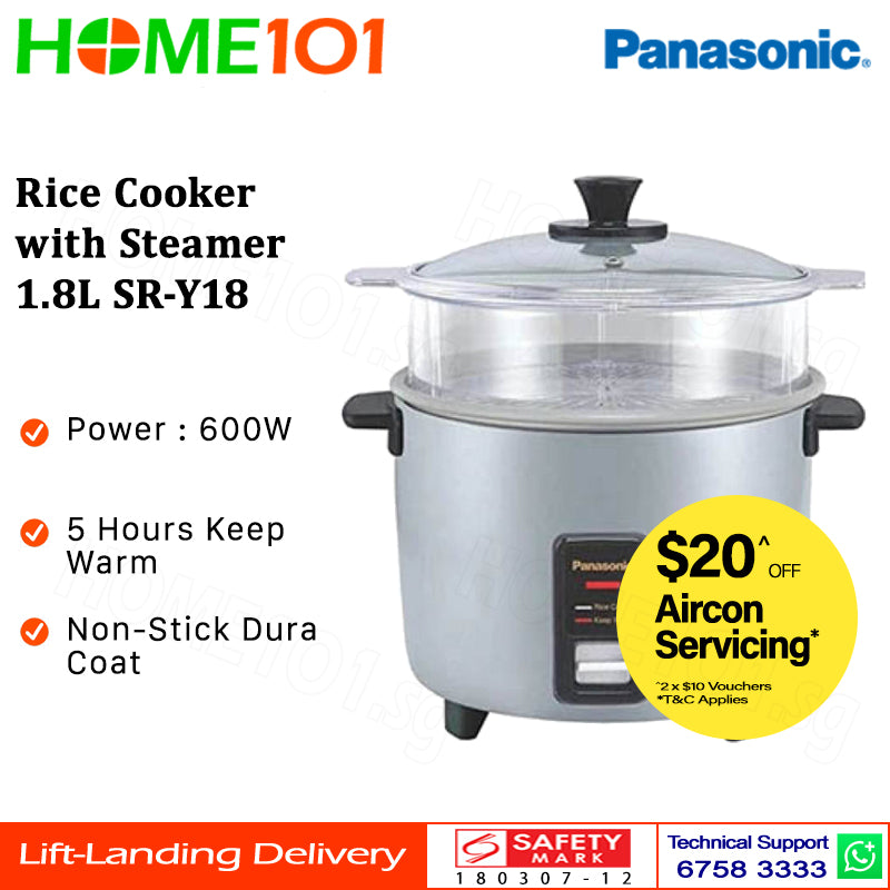 Panasonic Rice Cooker with Steamer 1.8L SR-Y18