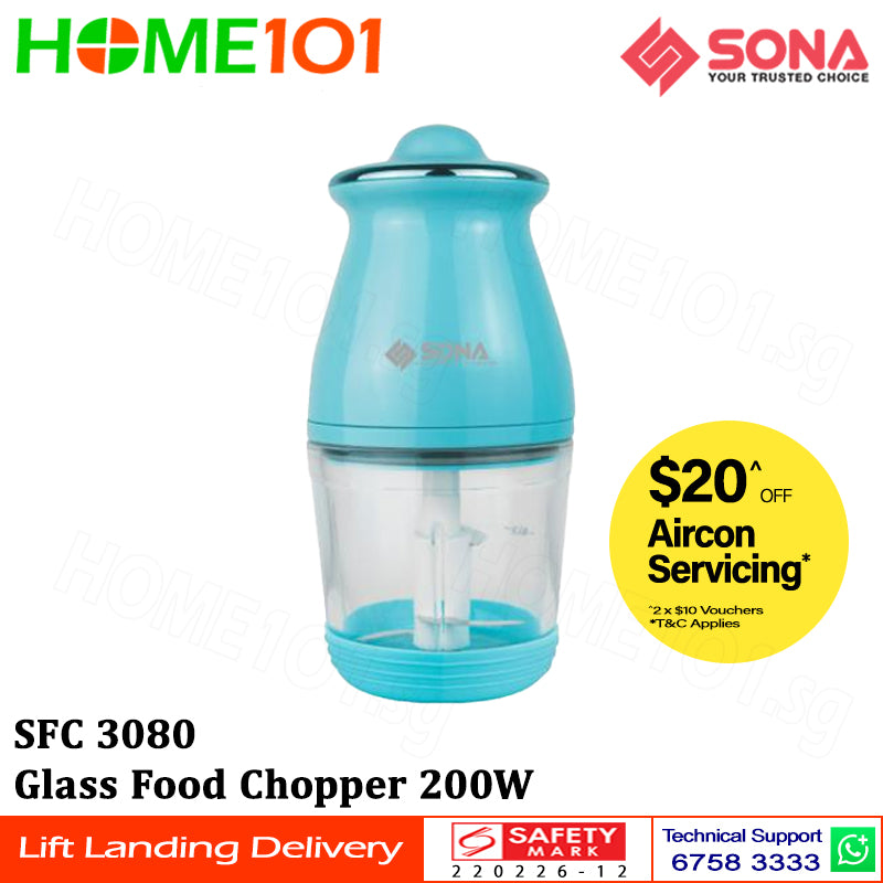 Sona Glass Food Chopper 200W SFC 3080