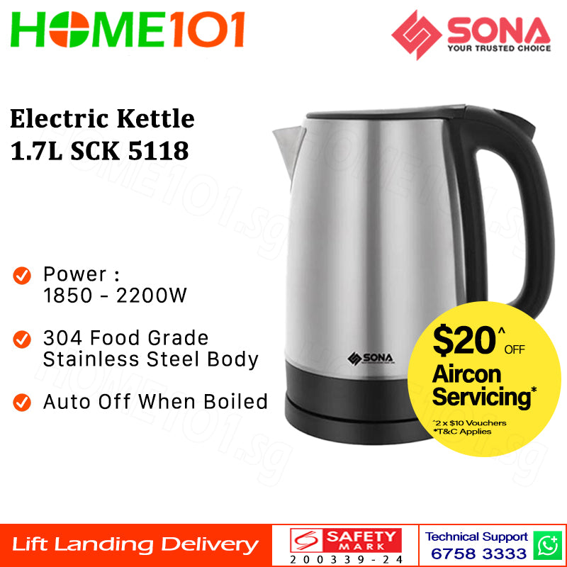 Sona Electric Kettle 1.7L SCK 5118