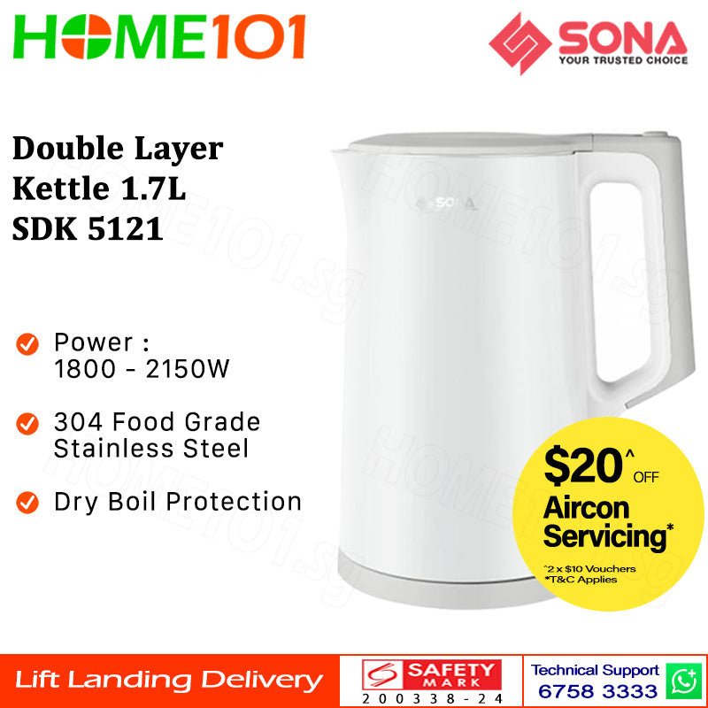 Sona Double Layer Kettle 1.7L SDK 5121