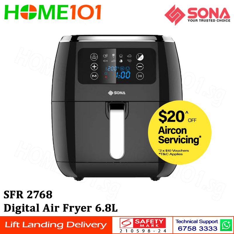 Sona Digital Air Fryer 6.8L SFR 2768