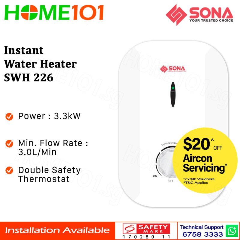 Sona Instantaneous Water Heater SWH 226