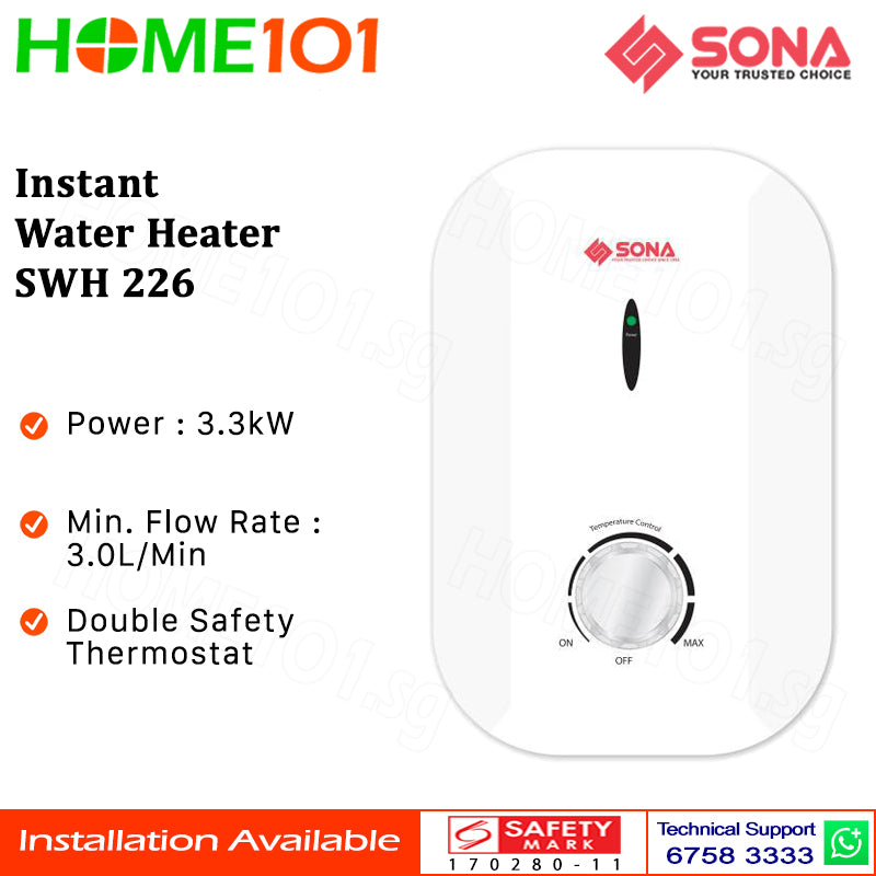 Sona Instantaneous Water Heater SWH 226