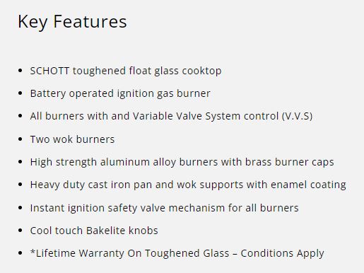 Tecno Glass Cooker Hob 2 Burners T22TGSV - LPG / PUB - FREE INSTALLATION