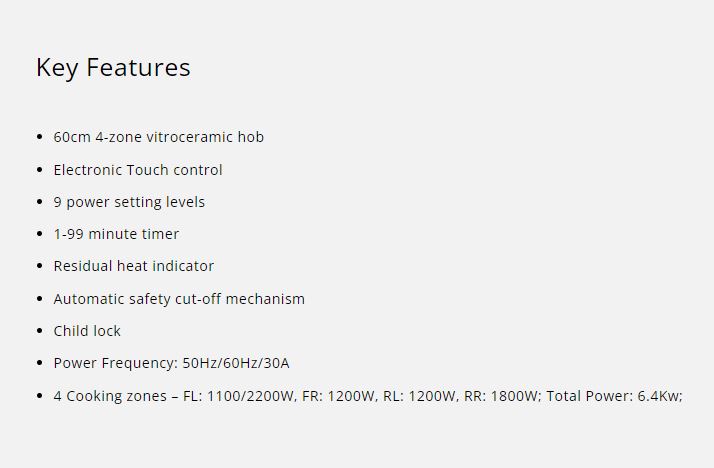 Tecno Built-In Induction Hob 4 Zones TA 600VC - FREE INSTALLATION