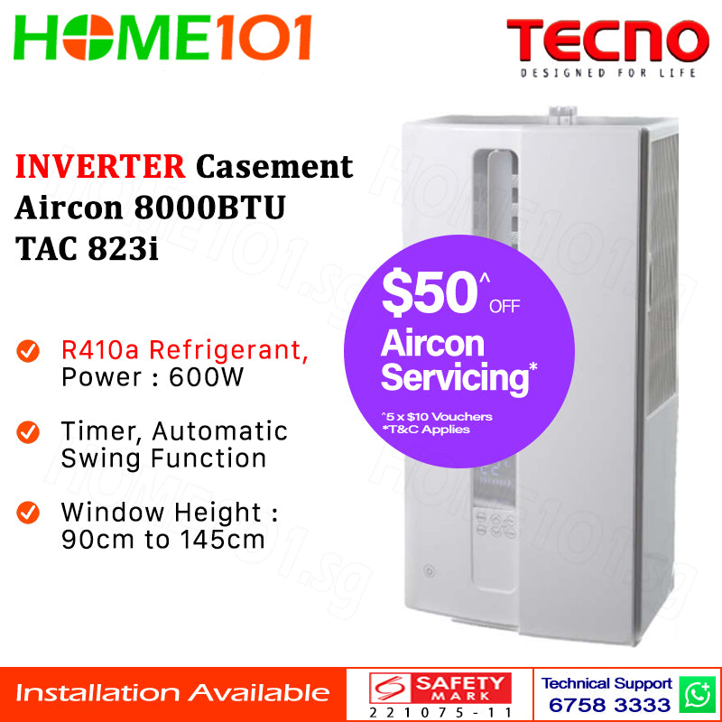Tecno Inverter Casement Aircon 8000BTU TAC823i
