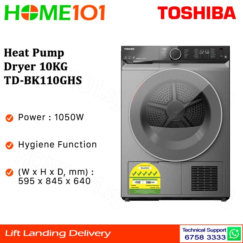 Toshiba Heat Pump Dryer 10KG TD-BK110GHS