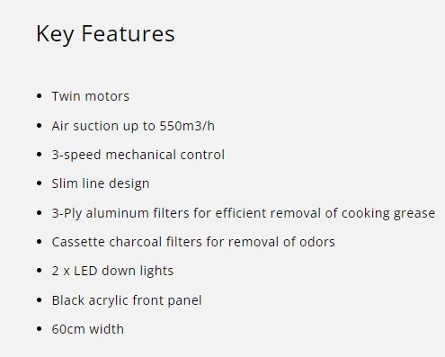 Tecno Slim Line Hood 60cm TH 678TL