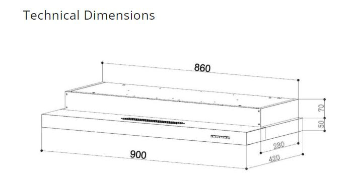 Tecno Slim Line Hood 90cm TH 978TL