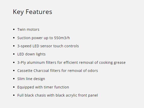 Tecno Slim Line Hood 90cm TH 978TL