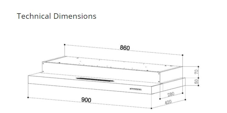 Tecno Slim Line Hood 90cm TH 969TCL
