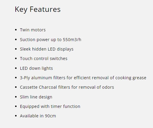 Tecno Slim Line Hood 90cm TH 978TL