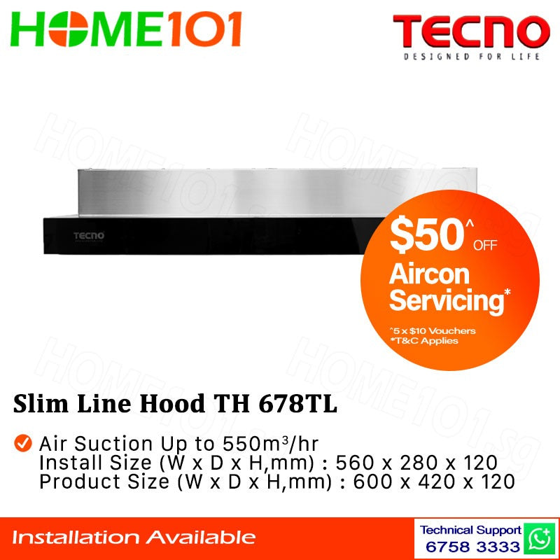 Tecno Slim Line Hood 60cm TH 678TL