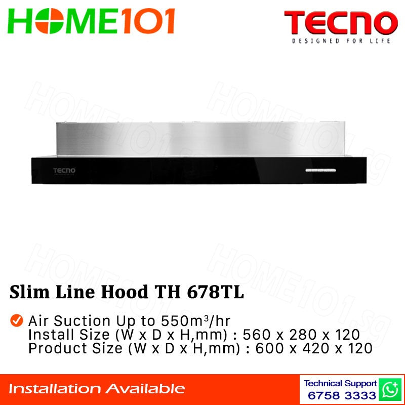 Tecno Slim Line Hood 60cm TH 678TL