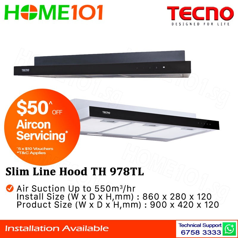 Tecno Slim Line Hood 90cm TH 978TL