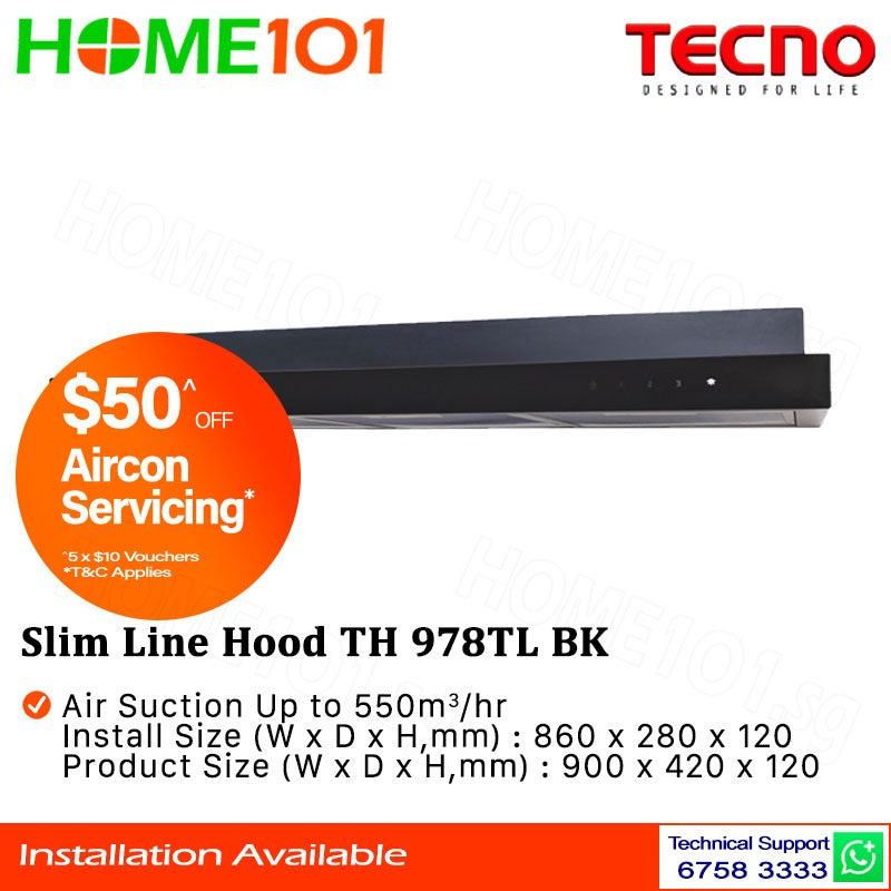 Tecno Slim Line Hood 90cm TH 978TL