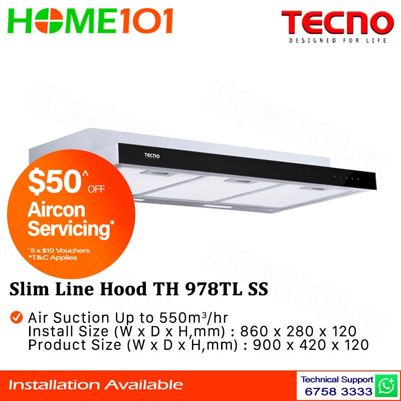Tecno Slim Line Hood 90cm TH 978TL
