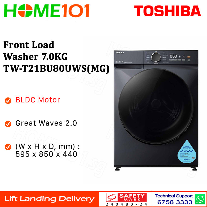 Toshiba Front Load Washer 7.0KG TW-T21BU80UWS(MG)