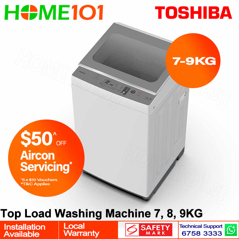 Toshiba Top Load Washing Machine 7 - 9KG AW-M801AS(WS) | AW-M901BS(WS) | AW-M1000FS(WS)