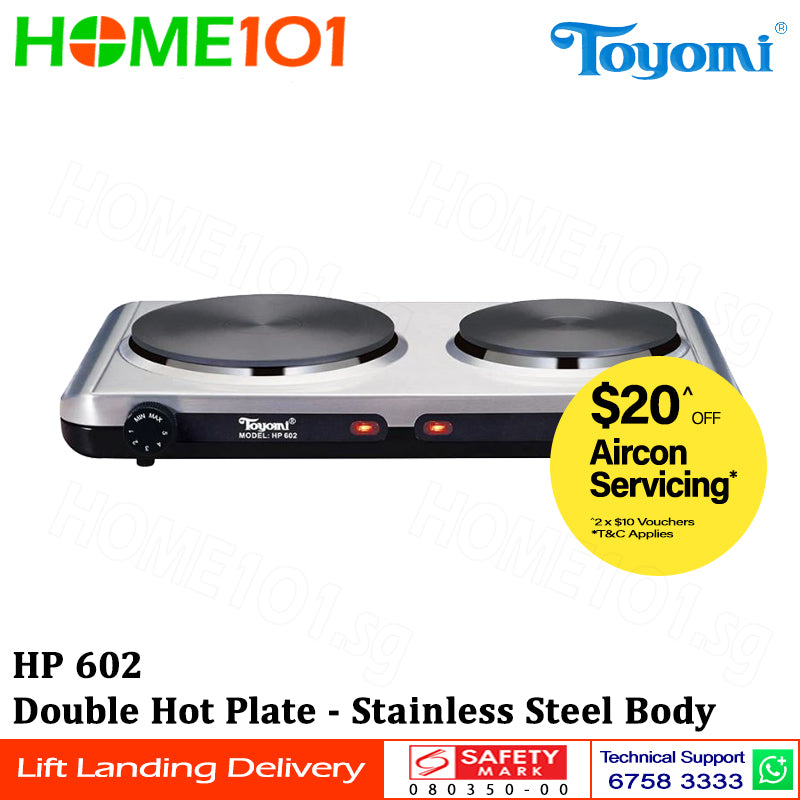 Toyomi Double Hot Plate with Stainless Steel Body For Coffee and Tea Only HP 602