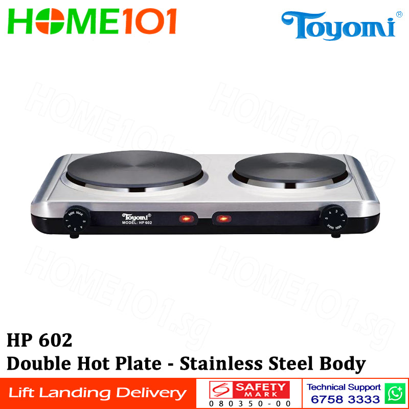 Toyomi Double Hot Plate with Stainless Steel Body For Coffee and Tea Only HP 602