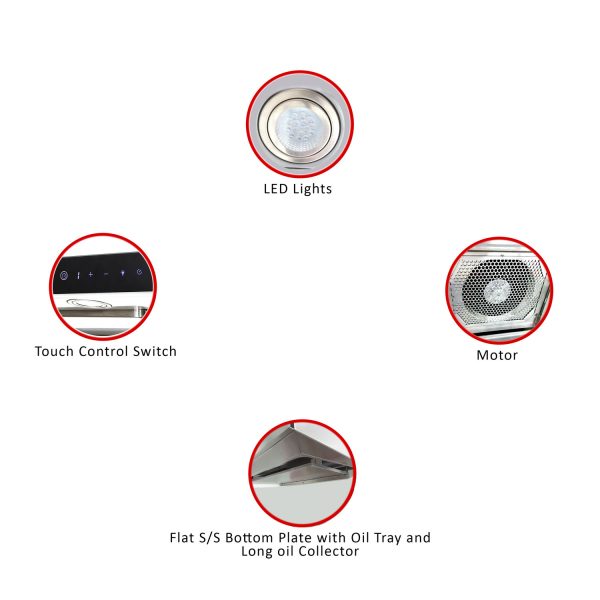 Valenti Slim Line Cooker Hood 90cm VH3129TS