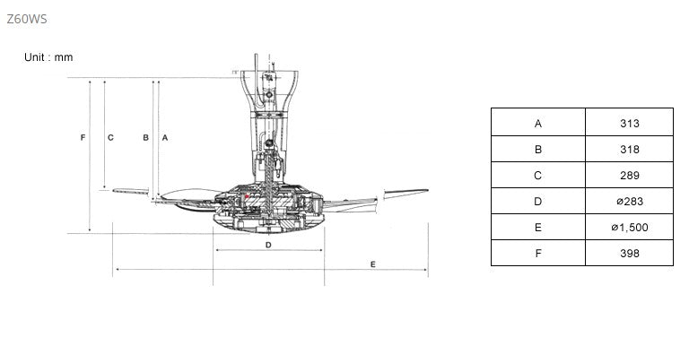 KDK Super Deluxe Ceiling Fan 150cm w/ Remote Ctrl Z60WS